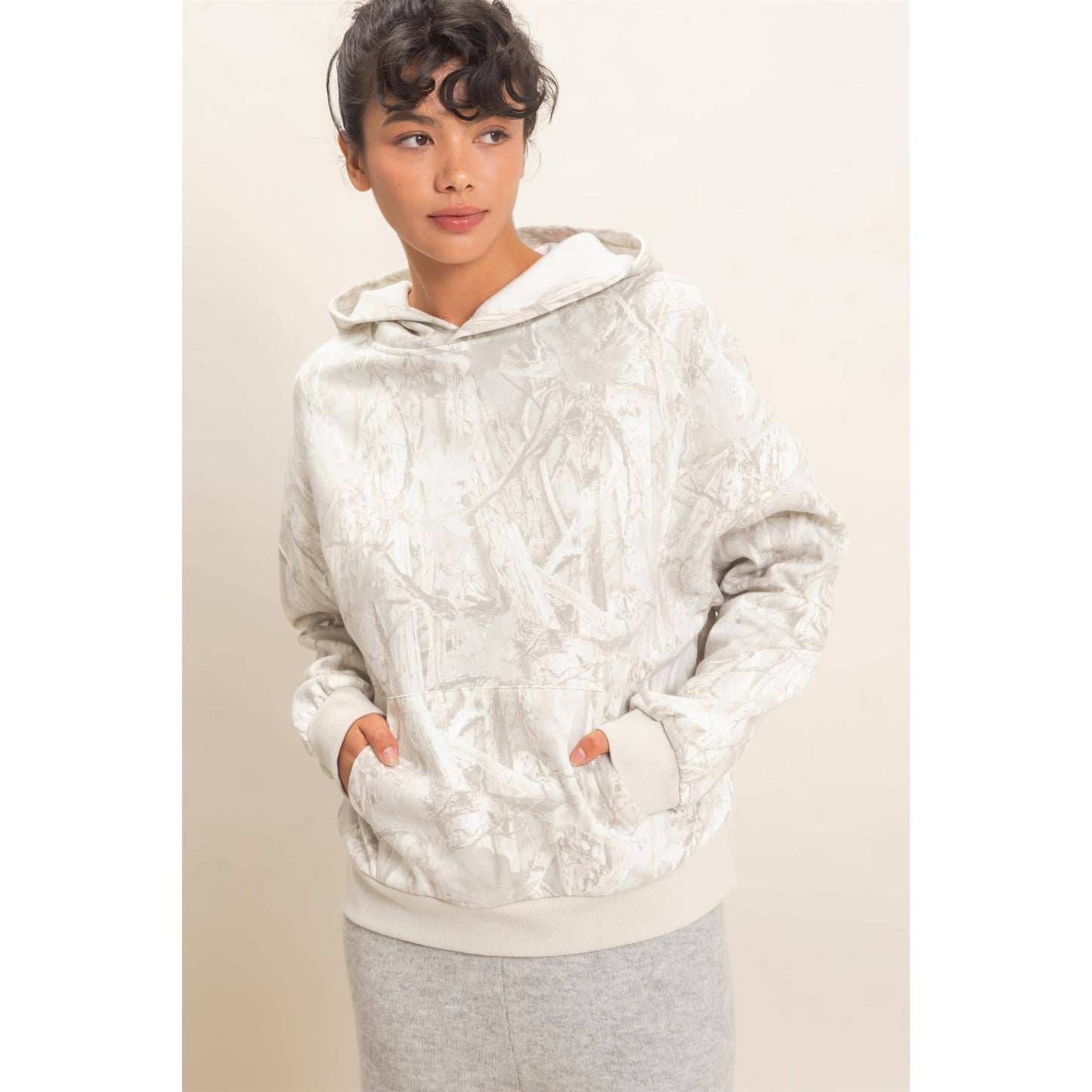 Tree Camouflage Hoodie With Kangaroo Pocket