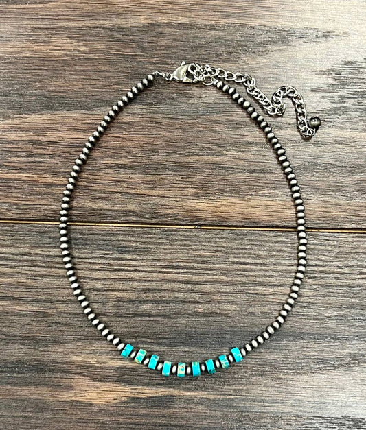 739200, 15" Navajo Rondelle Gemstone Necklace