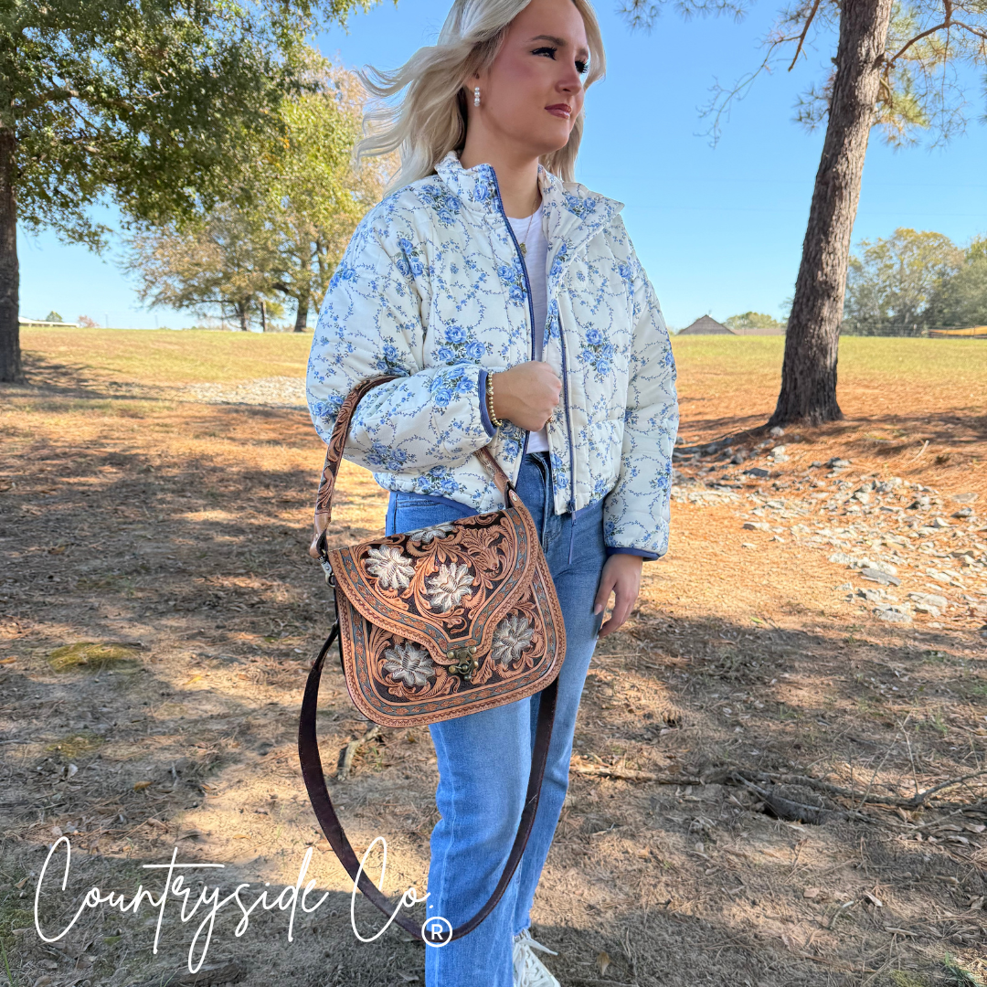 Stella Tooled Leather Handbag by Countryside