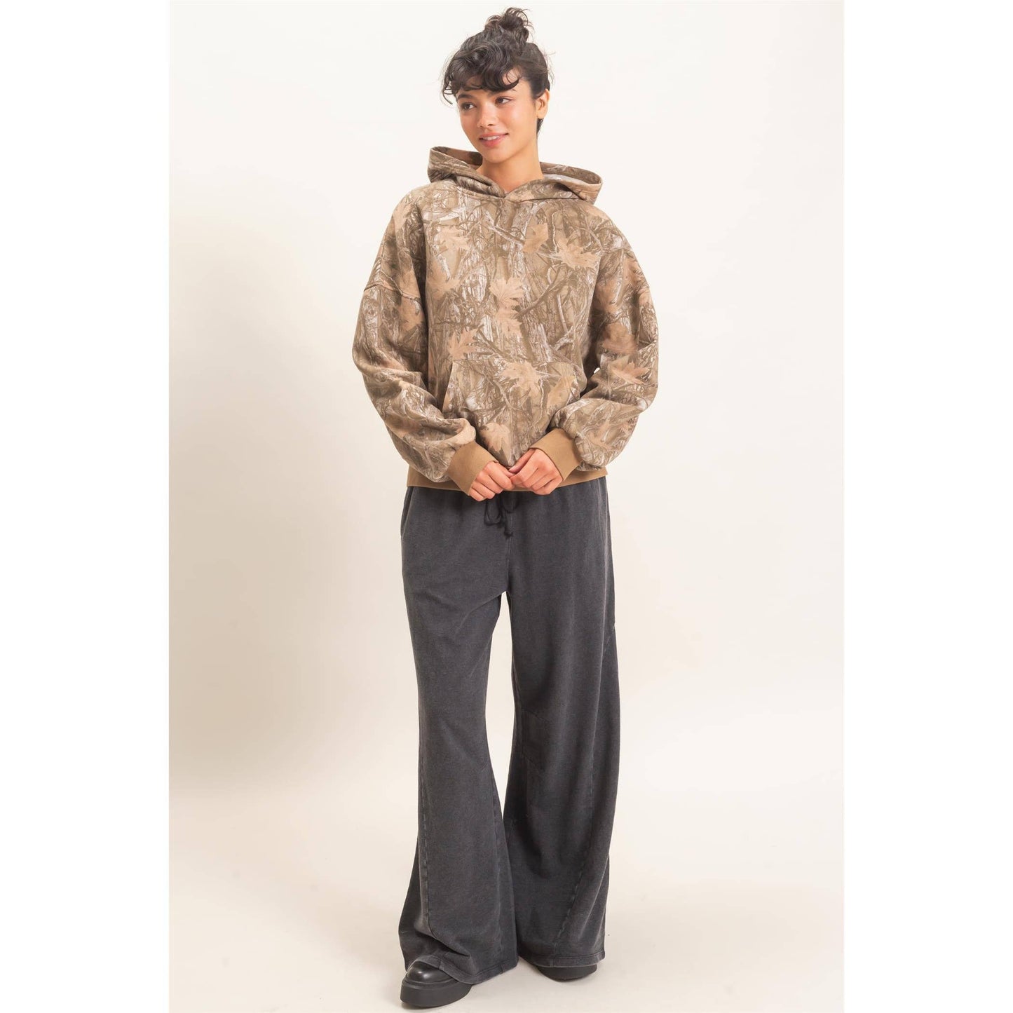 Tree Camouflage Hoodie With Kangaroo Pocket