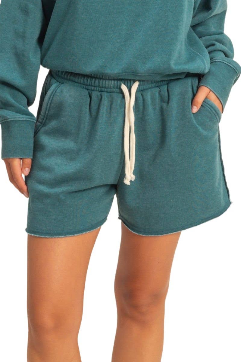 Drawstring Burnout French Terry Shorts
