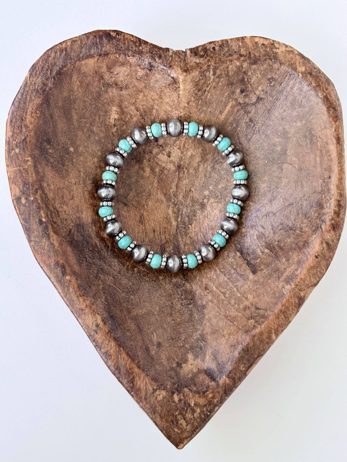 Western Style Navajo Pearl & Turquoise Stone Beaded Bracelet