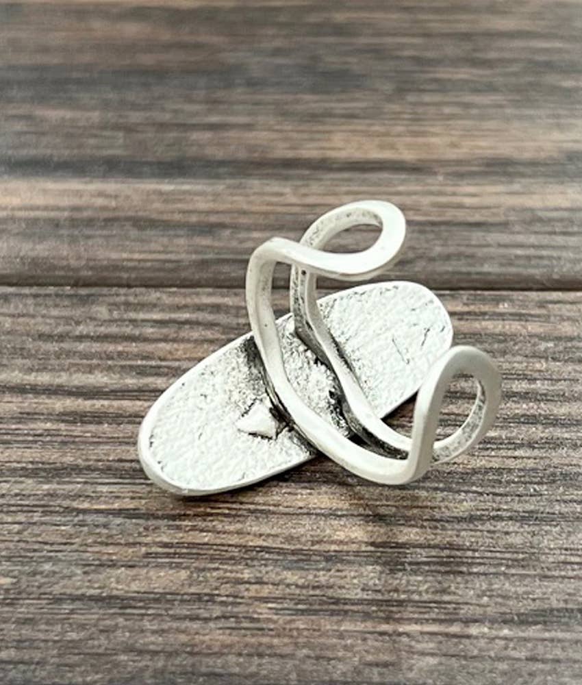 750267, White Turquoise, Brass Adjustable Ring