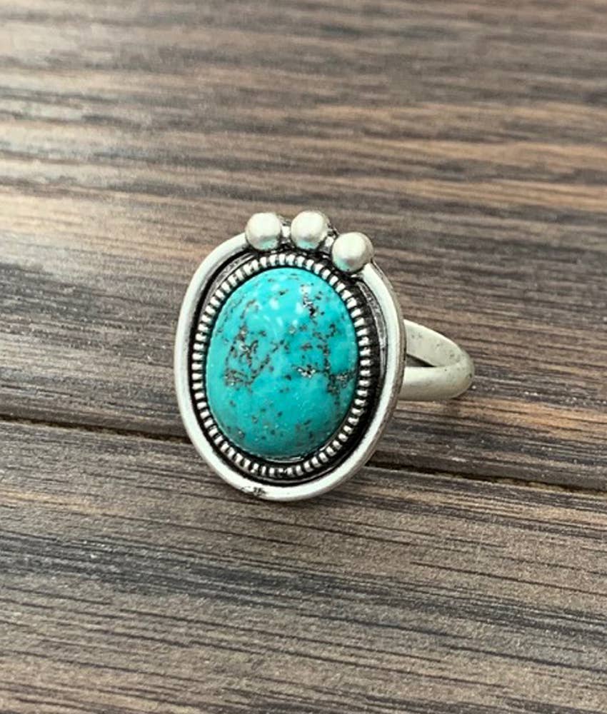 750280, Turquoise Adjustable Ring