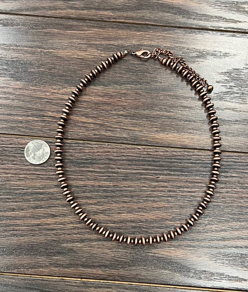 736617, 20" Handmade Rondelle Copper Navajo Bead Necklace