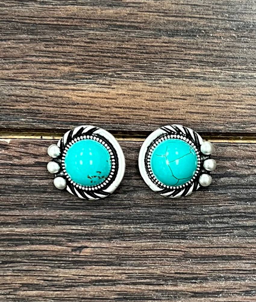 724213, 12mm Turquoise Stud Earrings