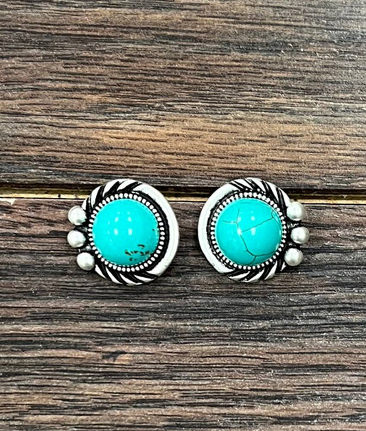 724213, 12mm Turquoise Stud Earrings