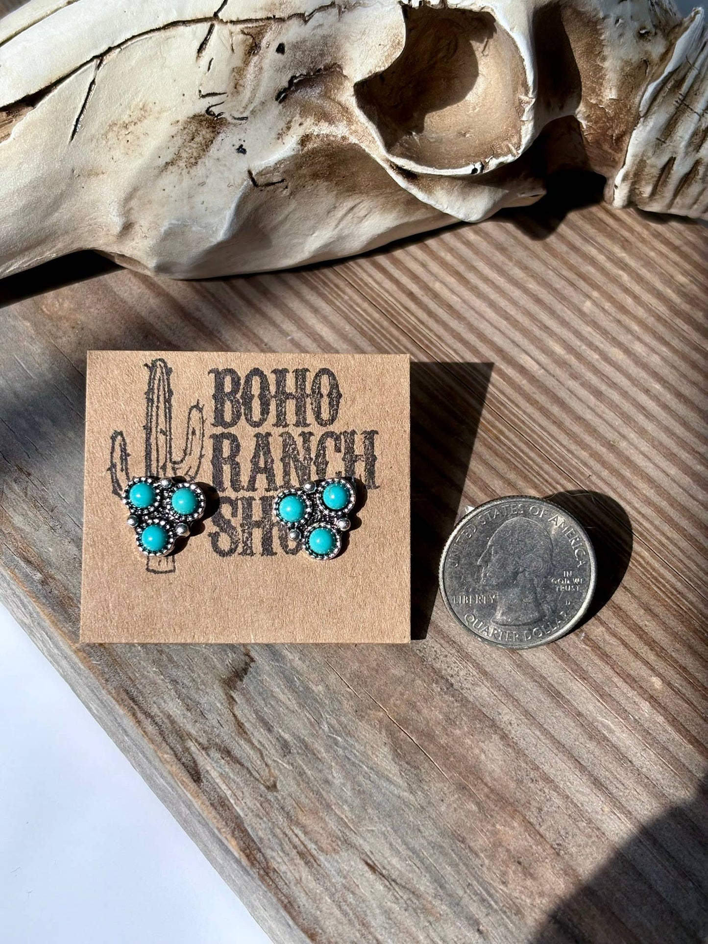 Western Mini Stone Stud Earrings