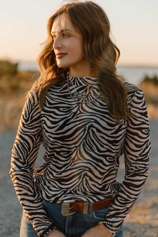 Cowgirl Safari Mesh Top