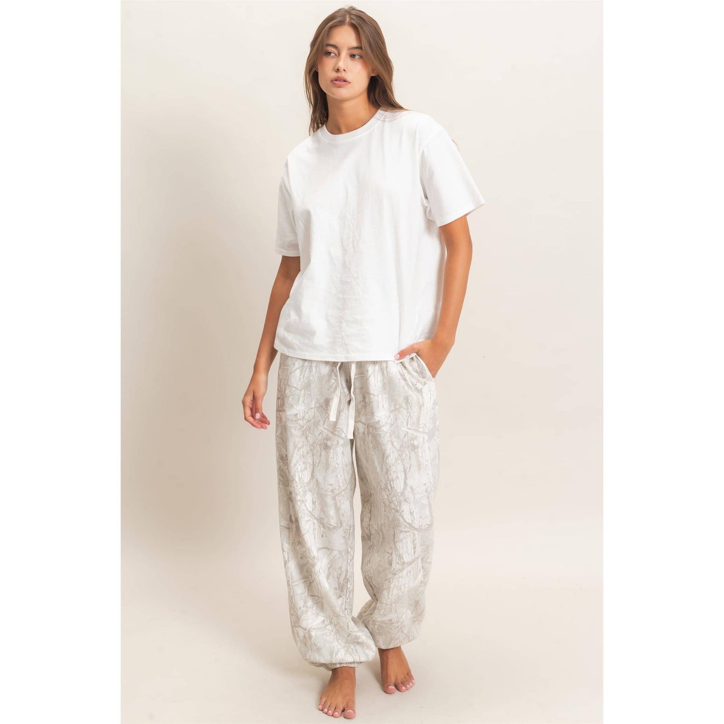 Tree Camouflage Print Jogger Pants