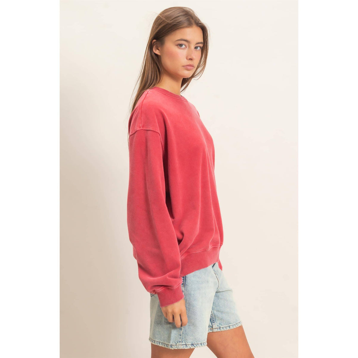 Mineral Wash Crew Neck Sweatshirt