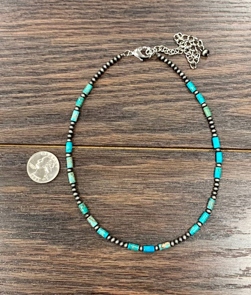 734956, Handmade Cylindrical Gemstone Necklace